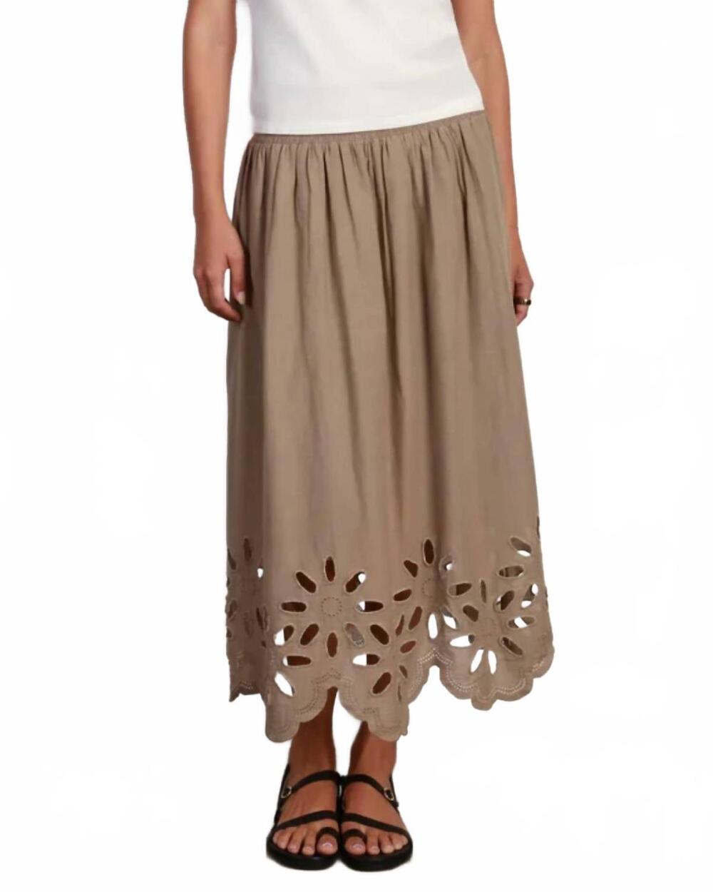 NEW DYLAN anna midi skirt with cut out hemline in olive